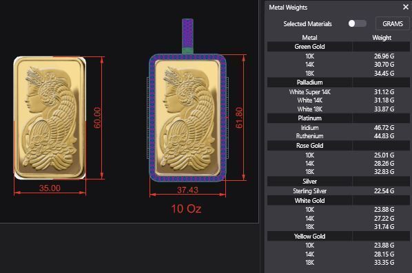 Suisse Pamp Frame v2 - 10 Ounce 2mm Diamond 3D print model_4