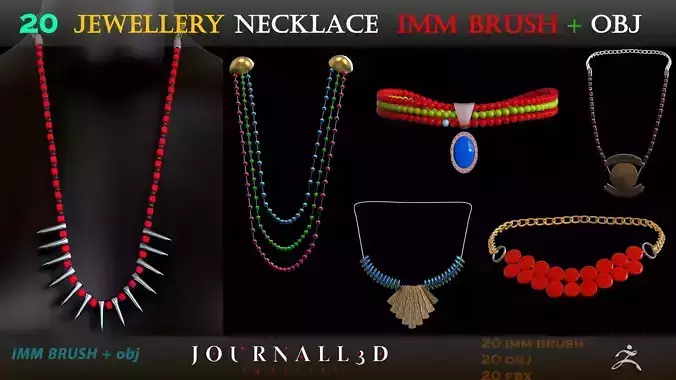 20 NECKLACE JEWELRY IMM BRUSH and 3DMODEL