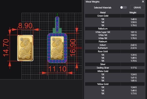 Suisse Pamp Frame v2 - 1 Gram Diamonds 3D print model_3