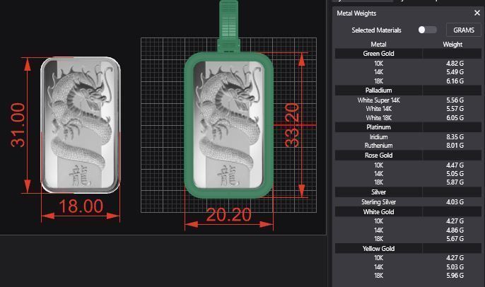 Silver Suisse Pamp Frame v2 - 10 Grams 3D print model_3