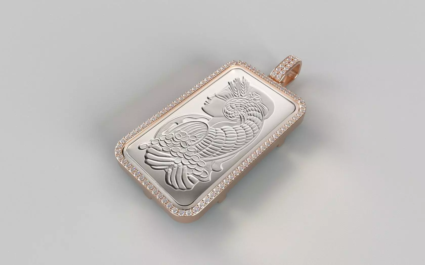 Silver Suisse Pamp Frame v2 - 1 Ounce Diamond 3D print model_0