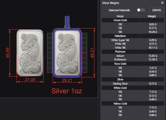 Silver Suisse Pamp Frame v2 - 1 Ounce Diamond 3D print model_2