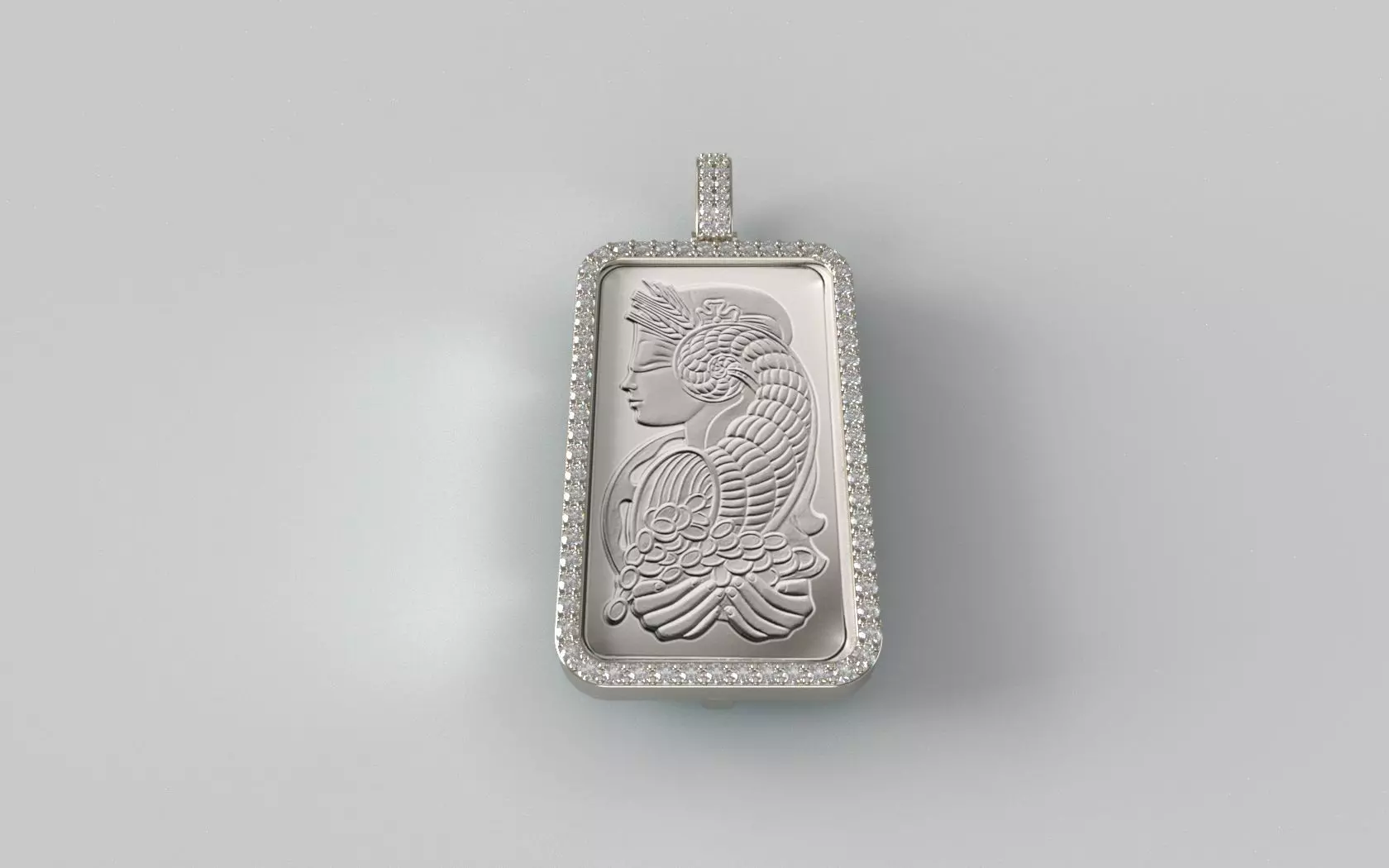 Silver Suisse Pamp Frame v2 - 1 Ounce 2mm Diamond 3D print model