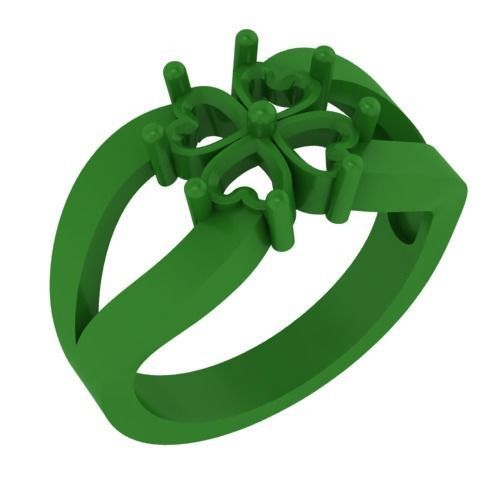 Personalized Four Stone Mothers Ring Set Sizes 5 to 12 3D print model_4