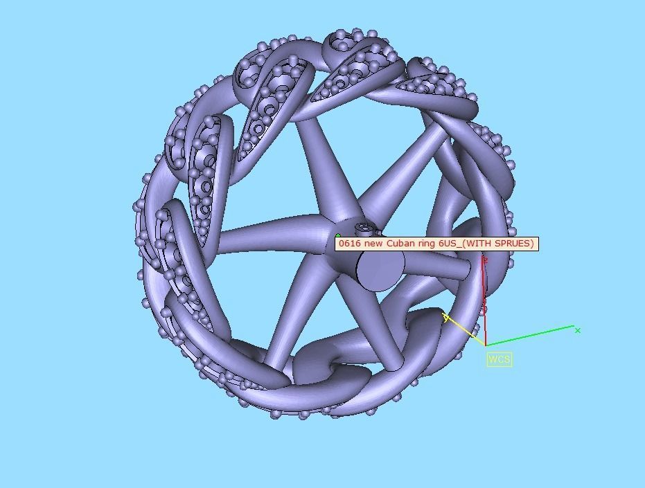 Miami Cuban Diamond Chain Ring 3Dmodel 6US size  3D print model_12