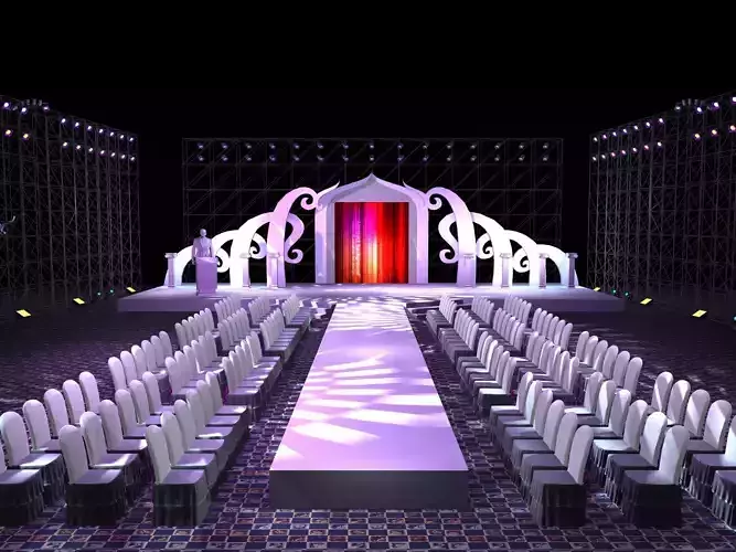 Stage party concert fashion catwalk T station  137 3D model