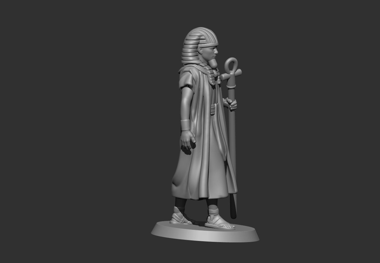 Faraon with staff 3D print model_7
