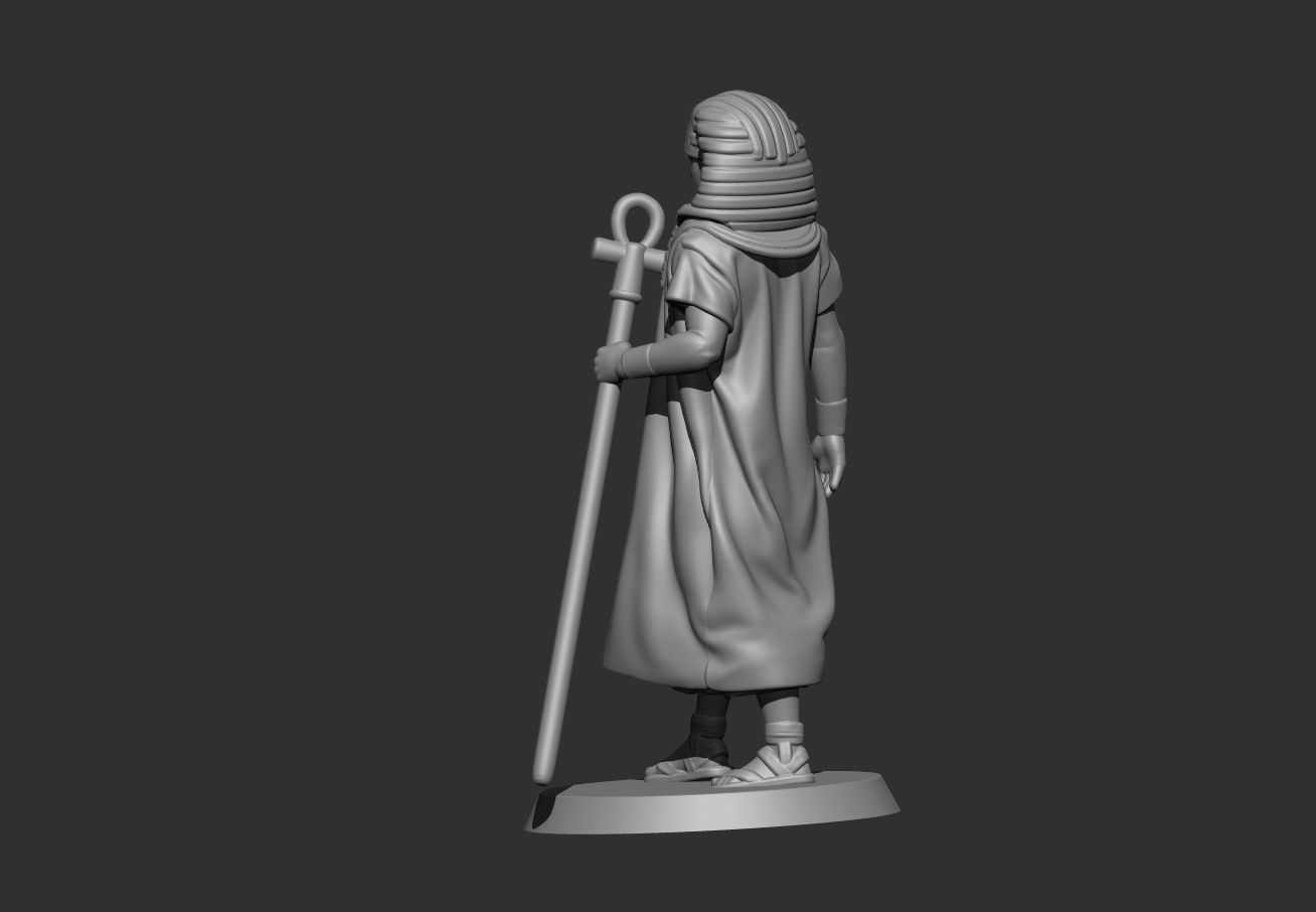 Faraon with staff 3D print model_5