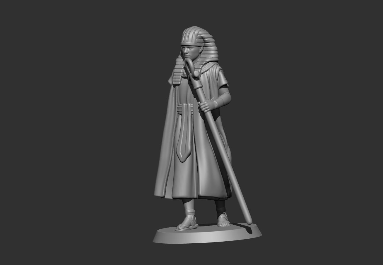 Faraon with staff 3D print model_2