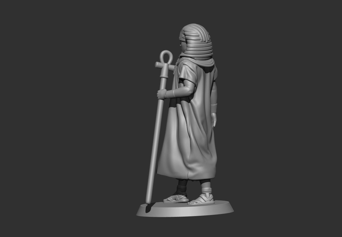Faraon with staff 3D print model_4