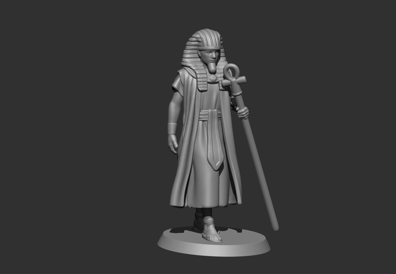 Faraon with staff 3D print model_8