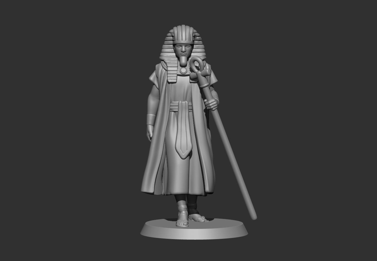 Faraon with staff 3D print model_1