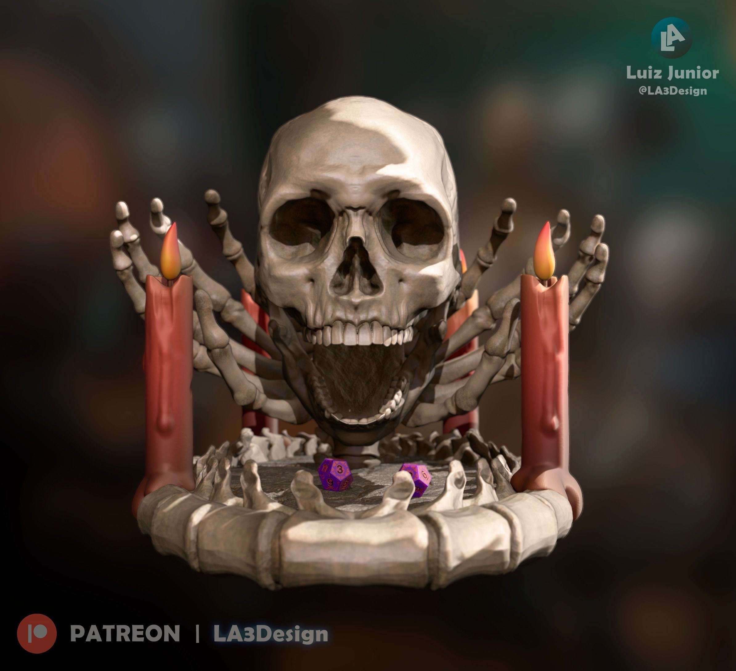 SKULL DICE TOWER - HORROR RPG 3D print model_3