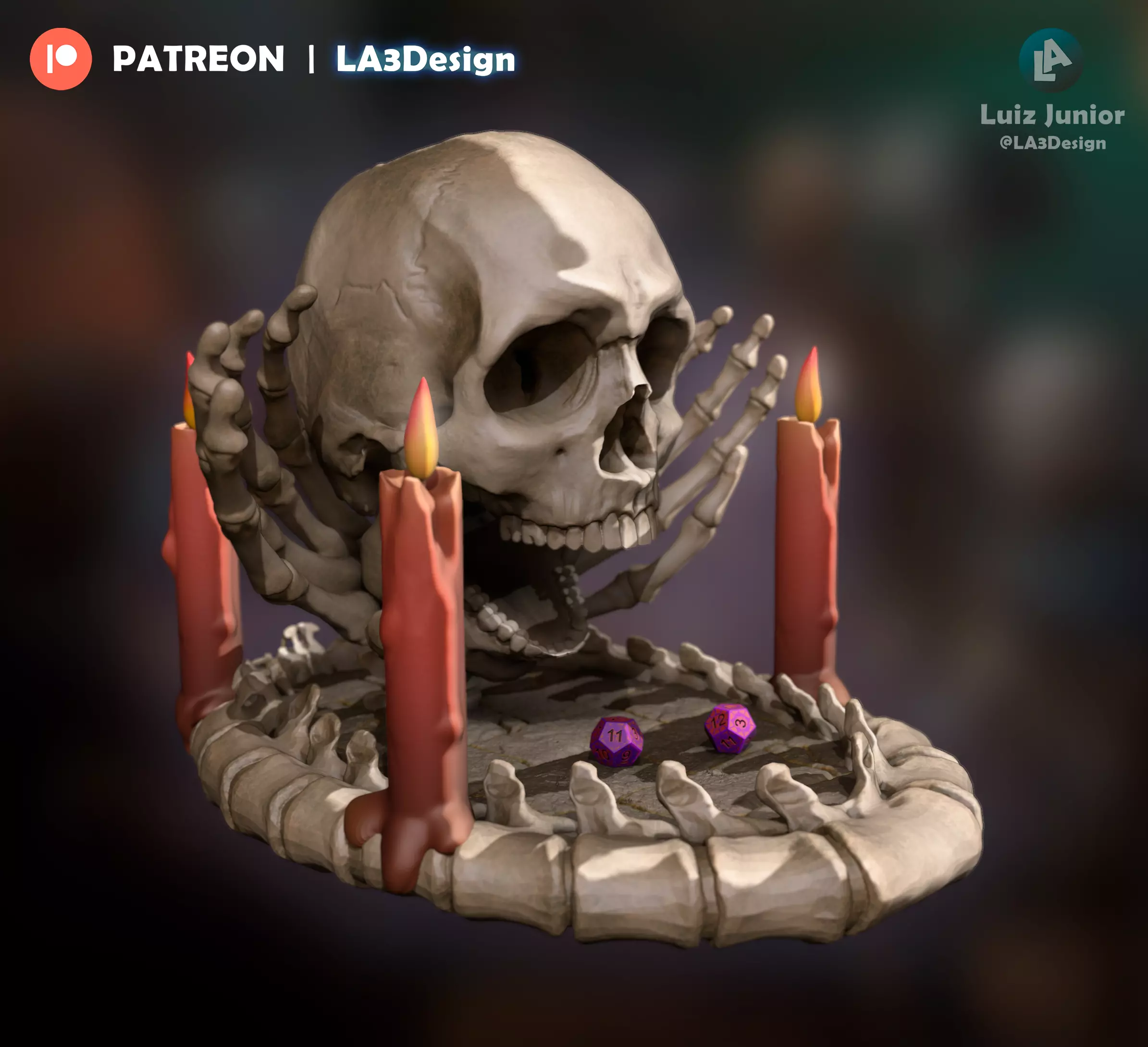 SKULL DICE TOWER - HORROR RPG 3D print model_0