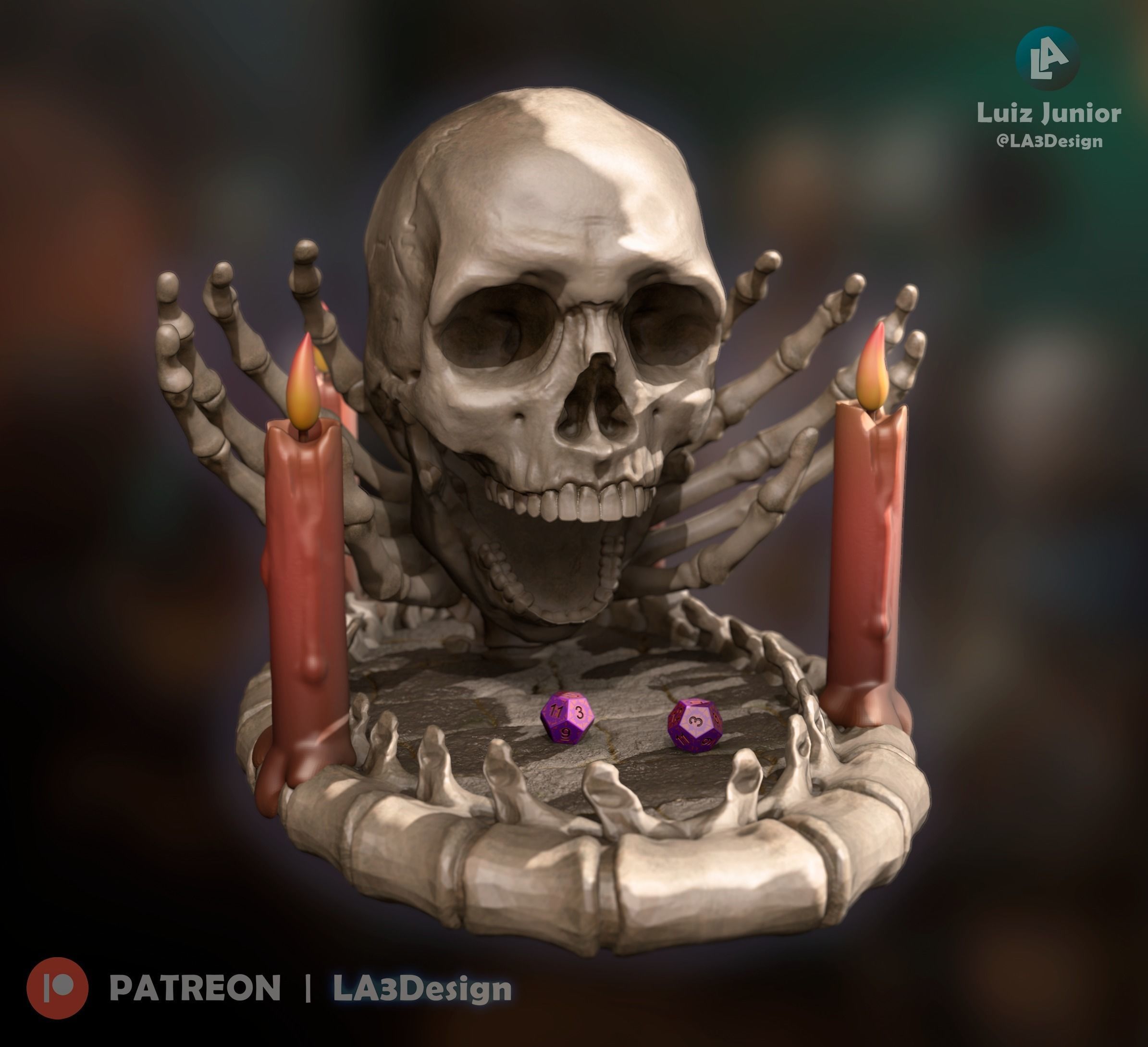 SKULL DICE TOWER - HORROR RPG 3D print model_1