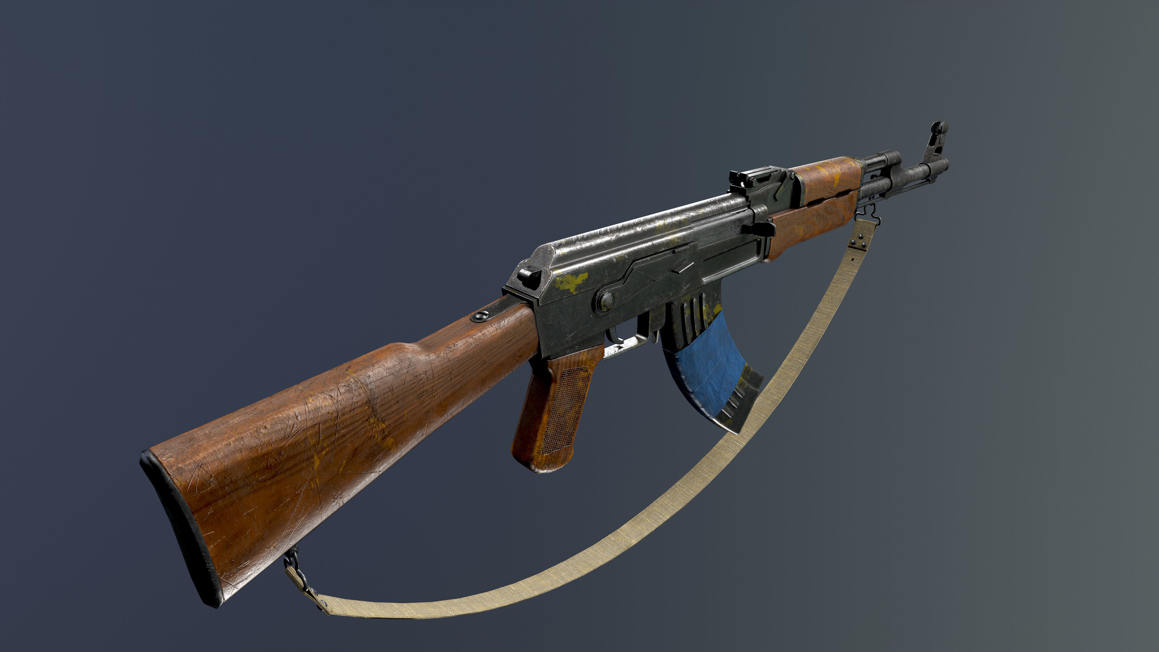 AK-47 Avtomat Kalashnikova Game Ready Low-poly 3D model_2