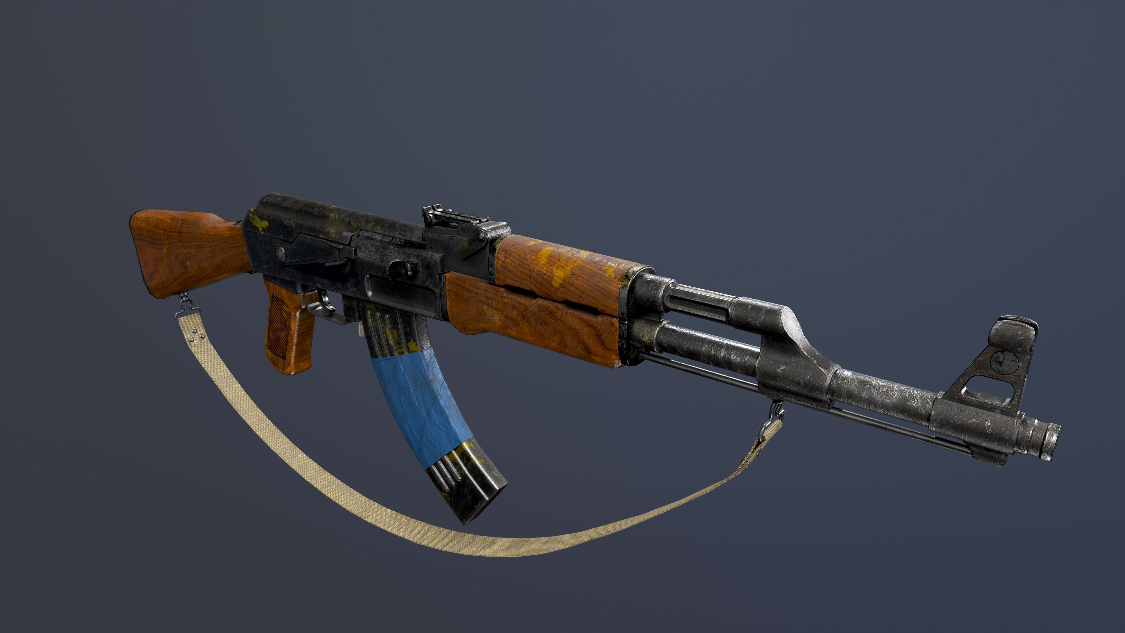 AK-47 Avtomat Kalashnikova Game Ready Low-poly 3D model_1