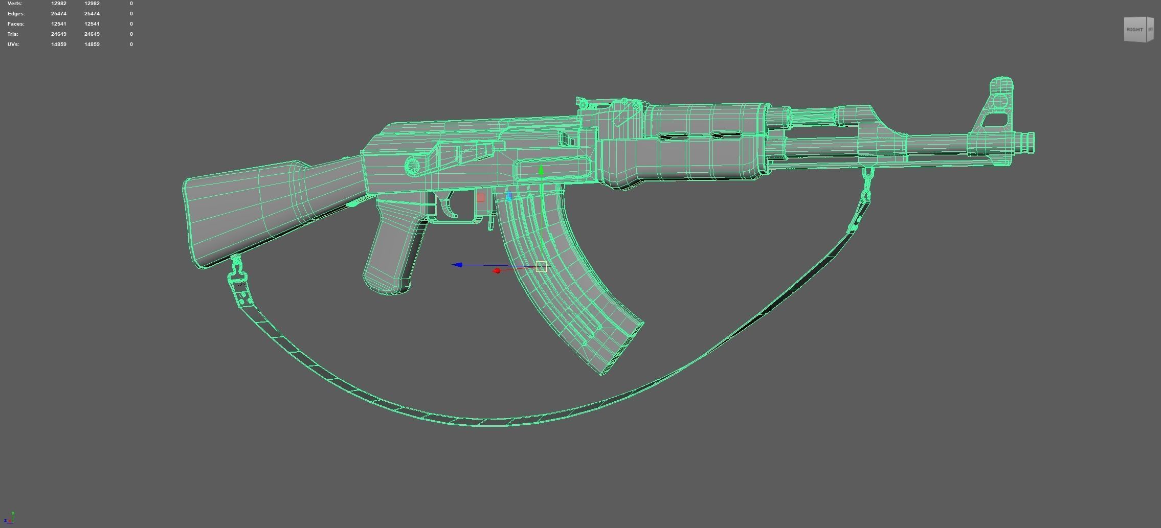 AK-47 Avtomat Kalashnikova Game Ready Low-poly 3D model_5