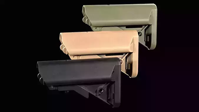 AR-15 AR-10 stock B5 Systems LMT Sopmod  Low-poly 3D model