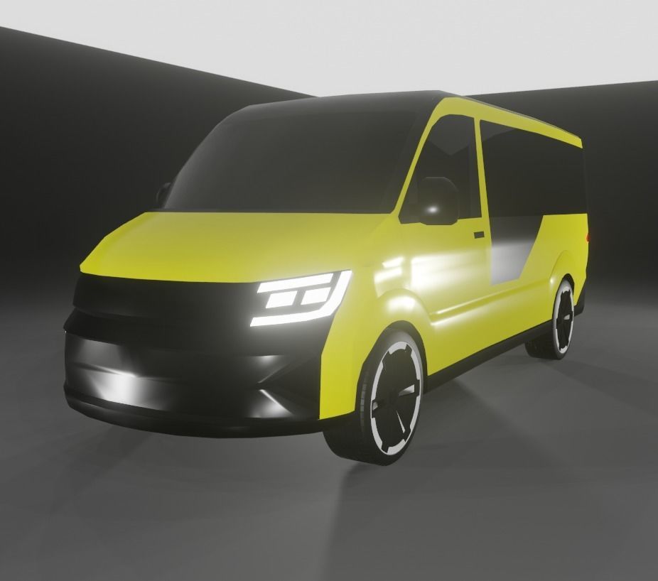 MOIA shuttle Van Low-poly 3D model_7