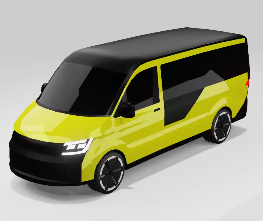 MOIA shuttle Van Low-poly 3D model_0