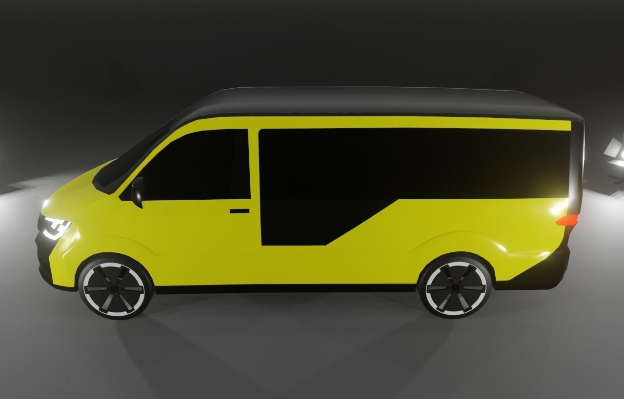 MOIA shuttle Van Low-poly 3D model_2