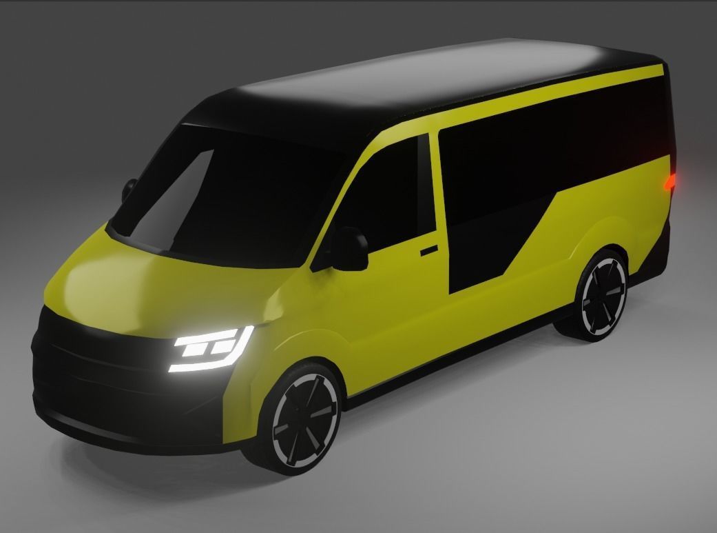 MOIA shuttle Van Low-poly 3D model_1