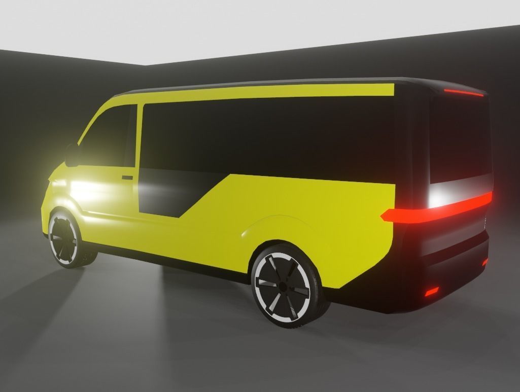 MOIA shuttle Van Low-poly 3D model_3