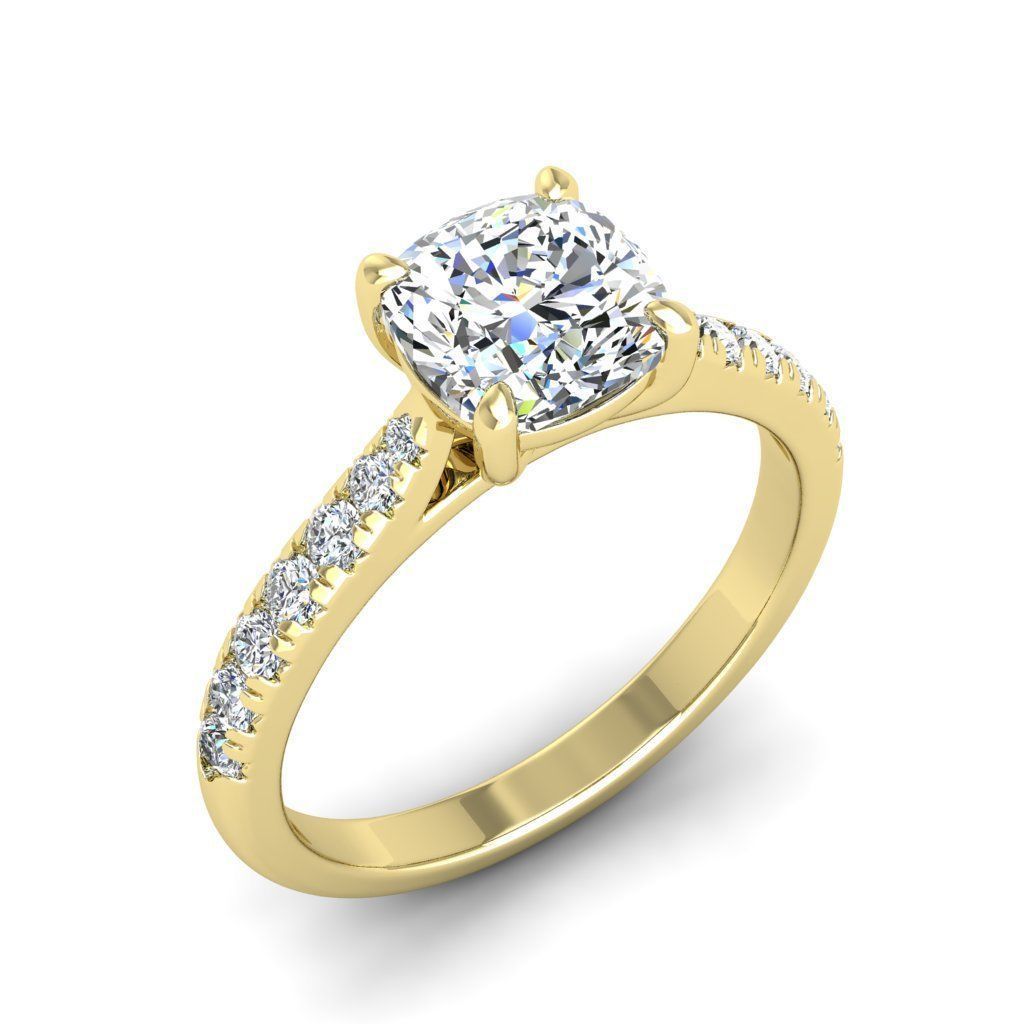 Engagement ring Emily qushion 3D print model_20