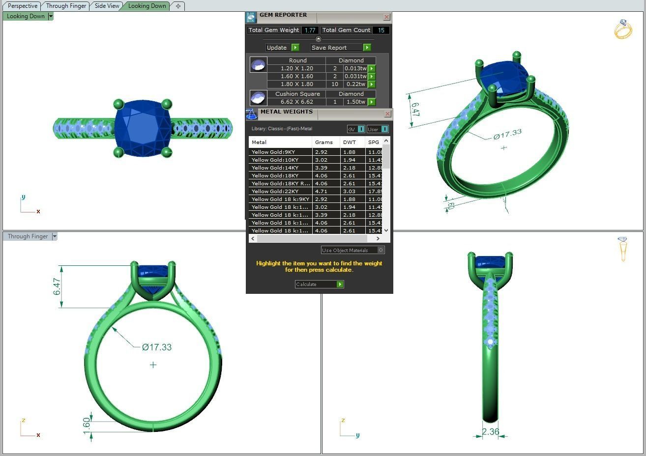 Engagement ring Emily qushion 3D print model_27