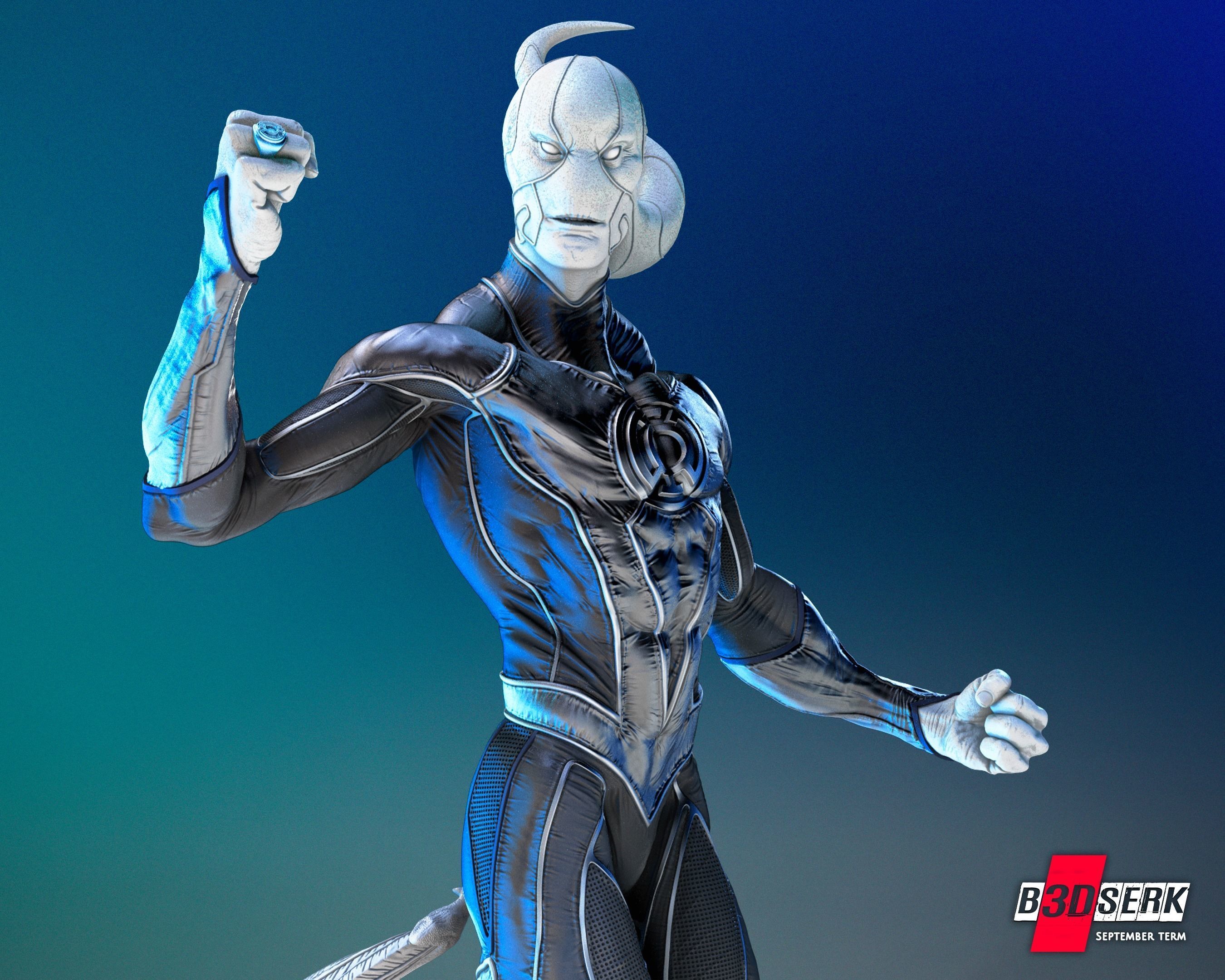 Saint Walker - Blue Lantern Sculpture for printing 3D print model_19
