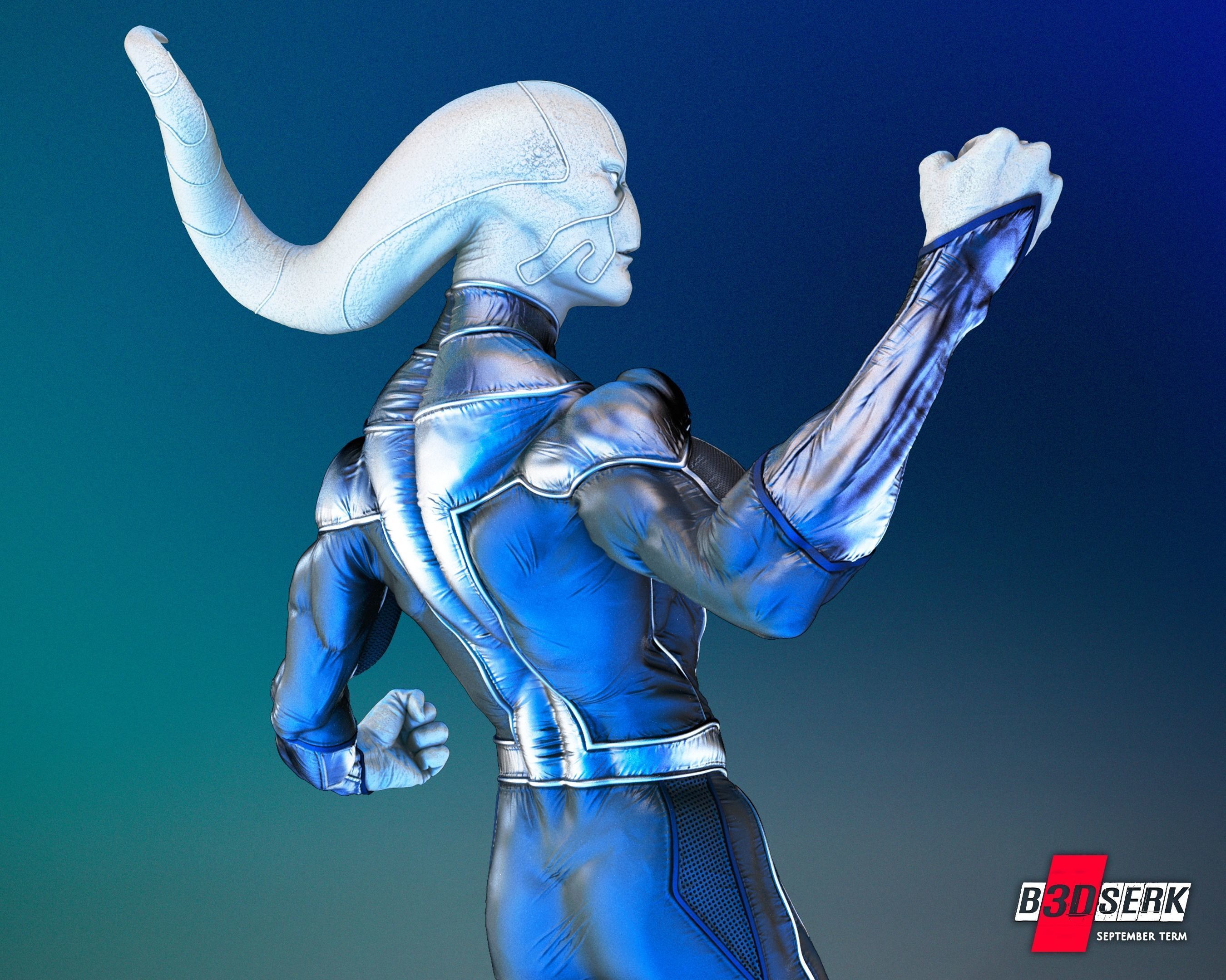 Saint Walker - Blue Lantern Sculpture for printing 3D print model_25