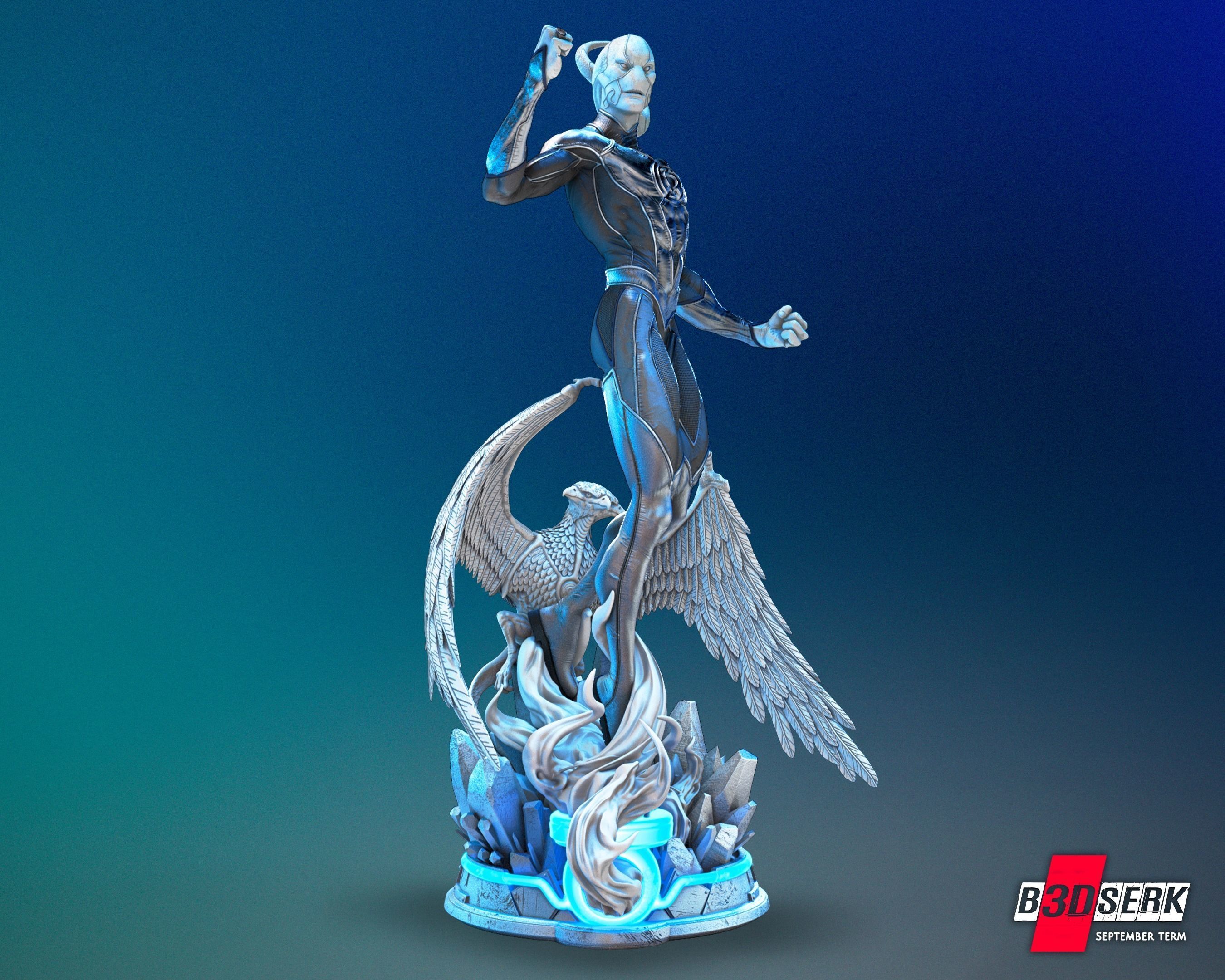 Saint Walker - Blue Lantern Sculpture for printing 3D print model_4