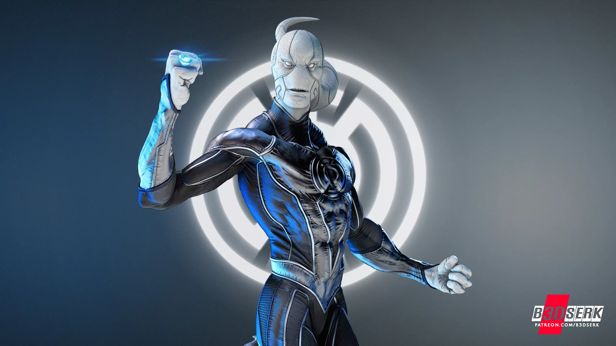 Saint Walker - Blue Lantern Sculpture for printing 3D print model_0