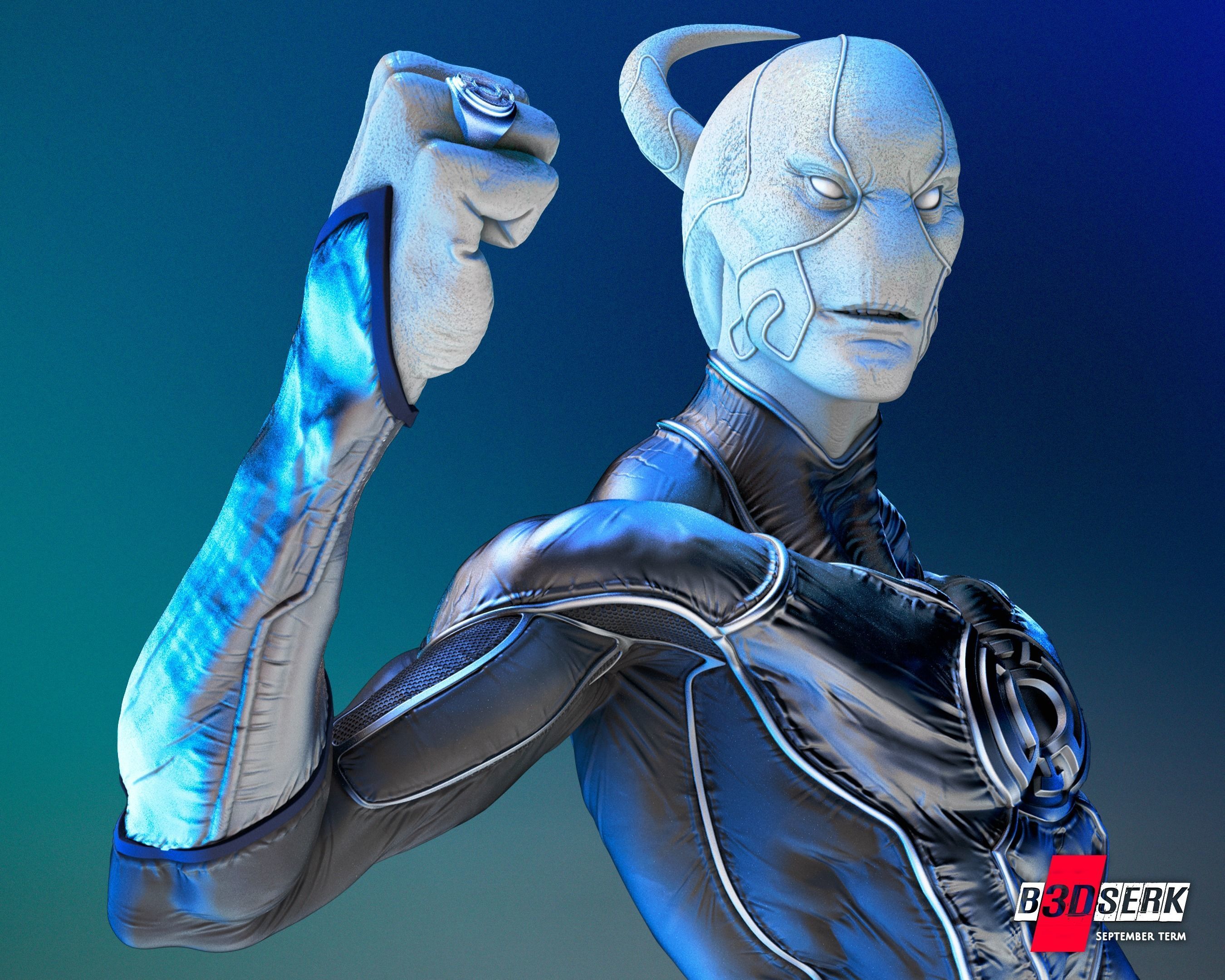 Saint Walker - Blue Lantern Sculpture for printing 3D print model_30