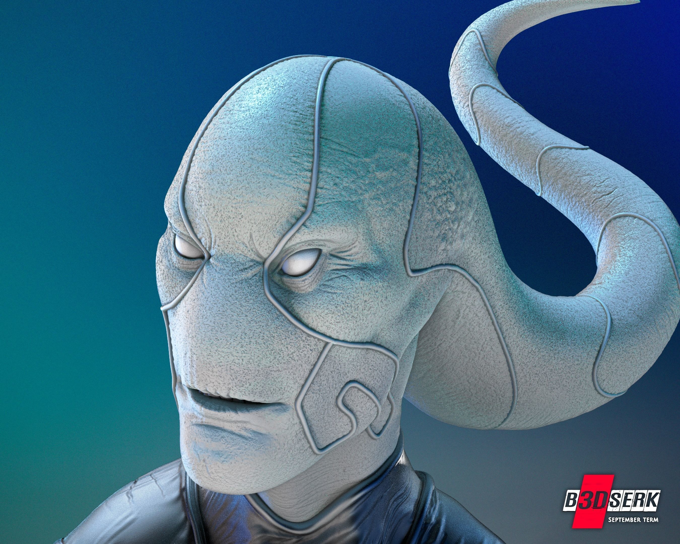 Saint Walker - Blue Lantern Sculpture for printing 3D print model_33