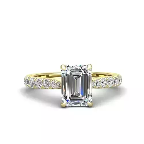 Engagement ring Emily emerald 3D print model