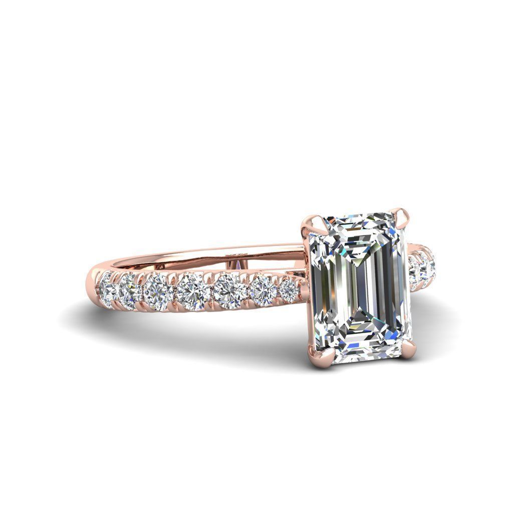 Engagement ring Emily emerald 3D print model_4