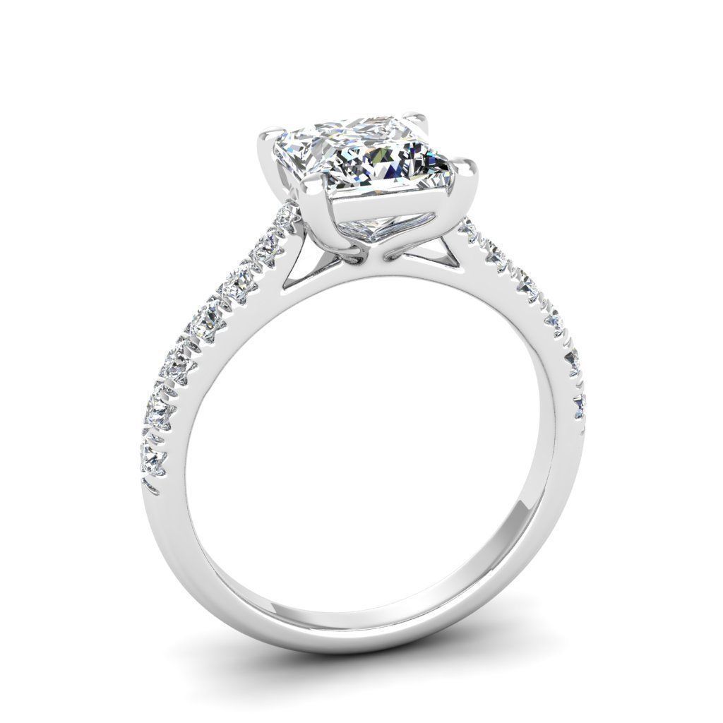 Engagement ring Emily princess 3D print model_18