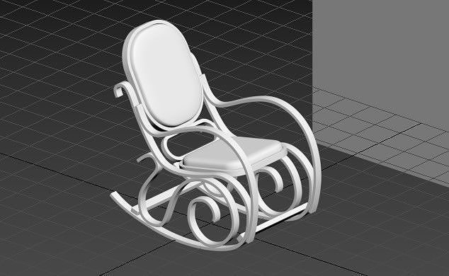 Rocking chair modelling Low-poly 3D model