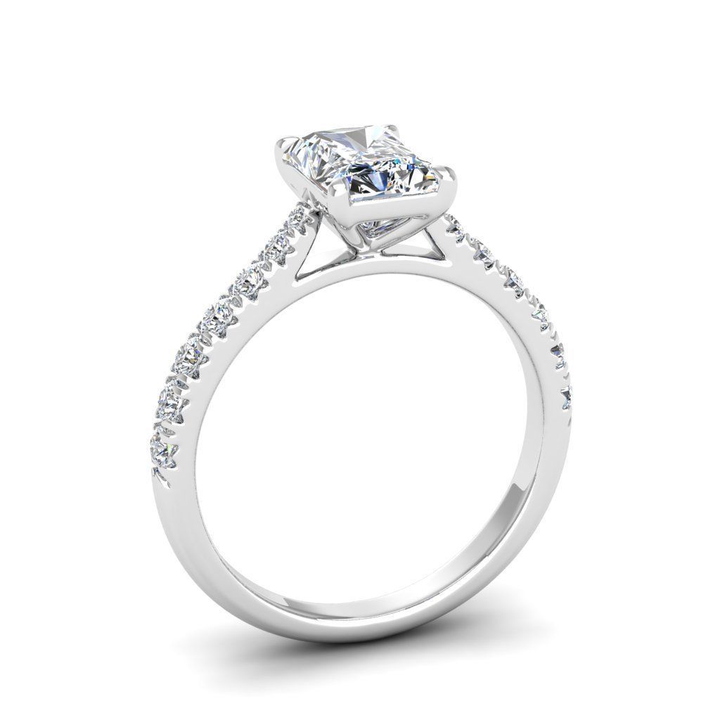 Engagement ring Emily radiant 3D print model_17