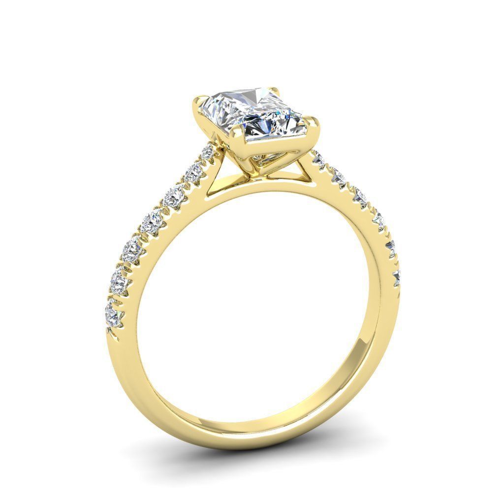 Engagement ring Emily radiant 3D print model_10