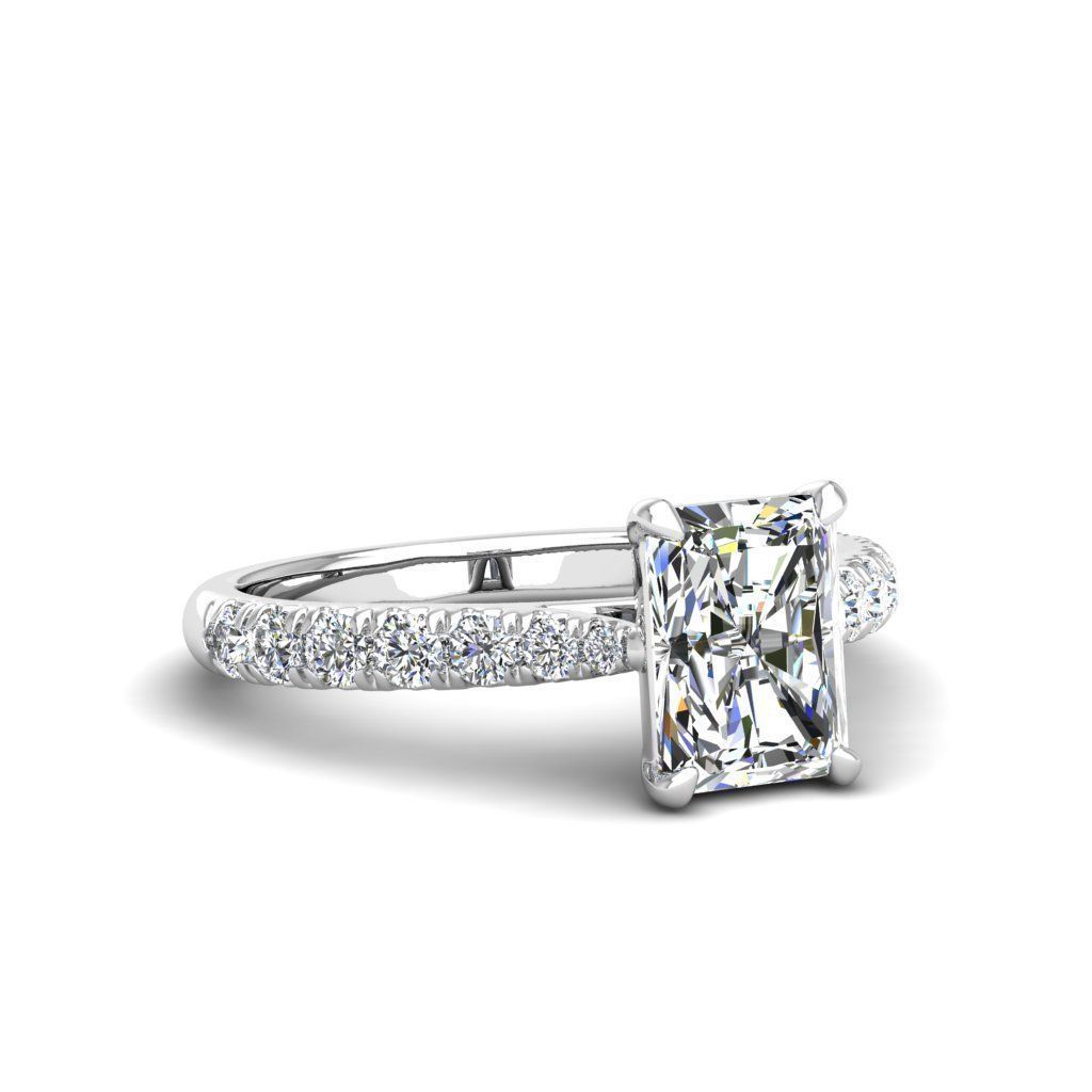 Engagement ring Emily radiant 3D print model_12