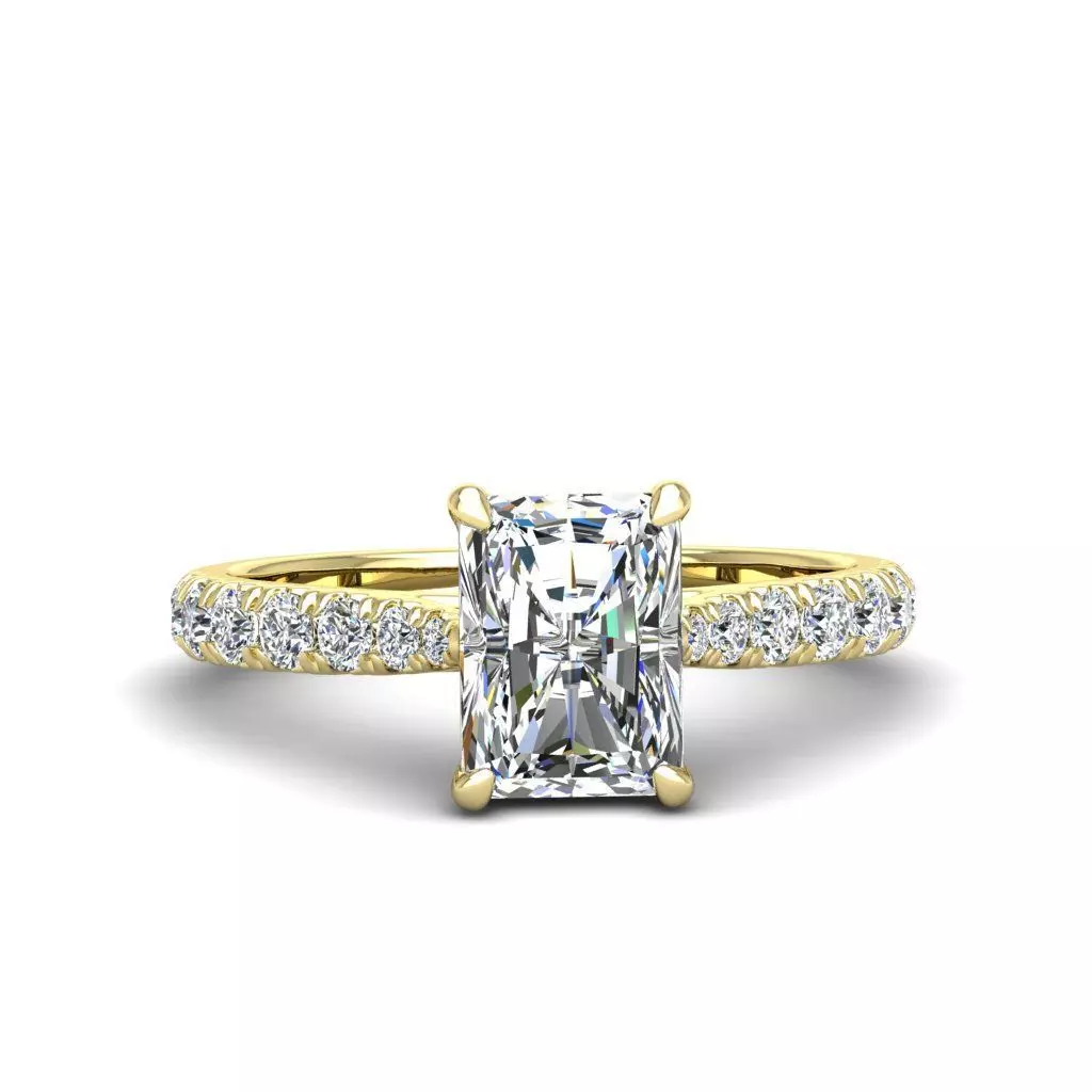 Engagement ring Emily radiant 3D print model_0