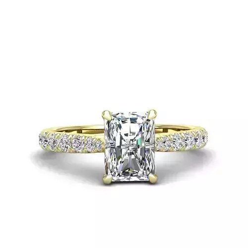 Engagement ring Emily radiant 3D print model