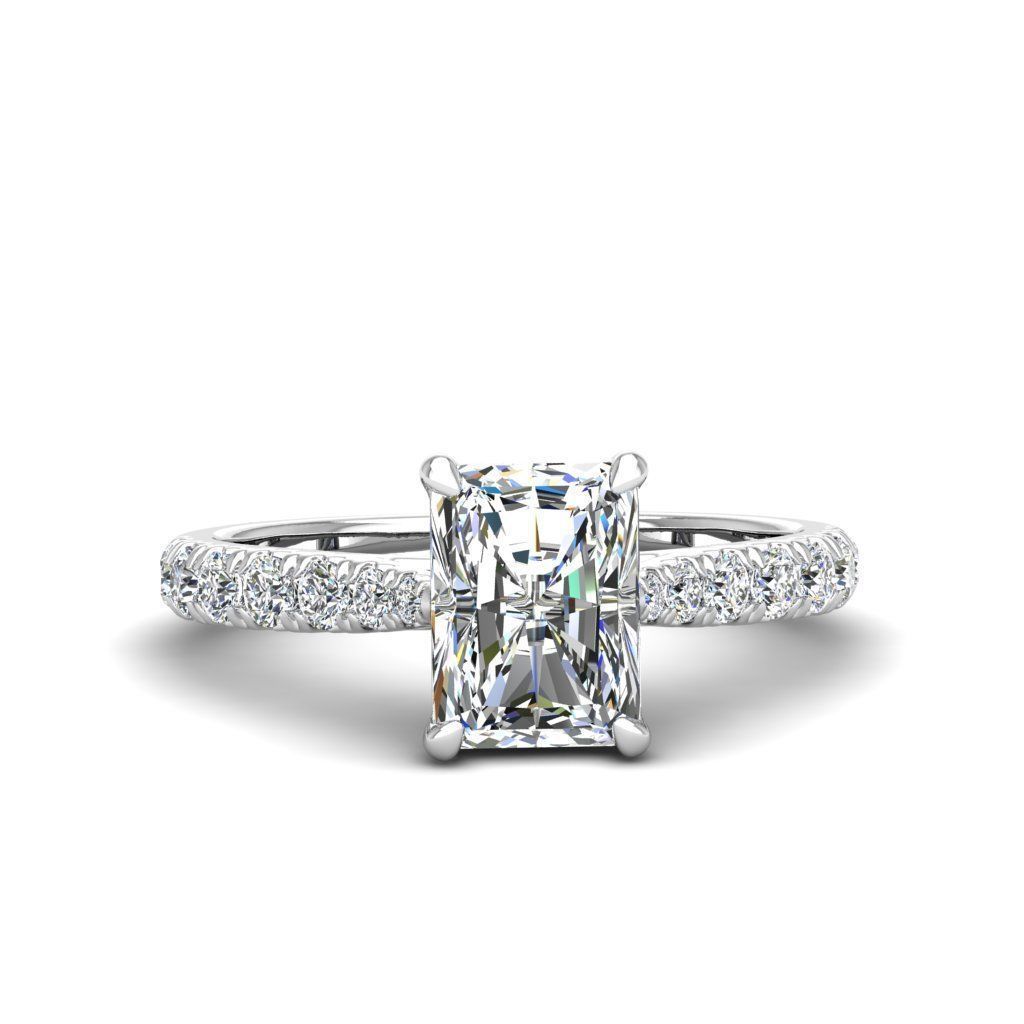 Engagement ring Emily radiant 3D print model_7