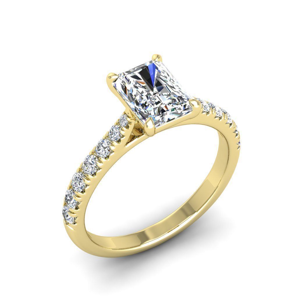Engagement ring Emily radiant 3D print model_20