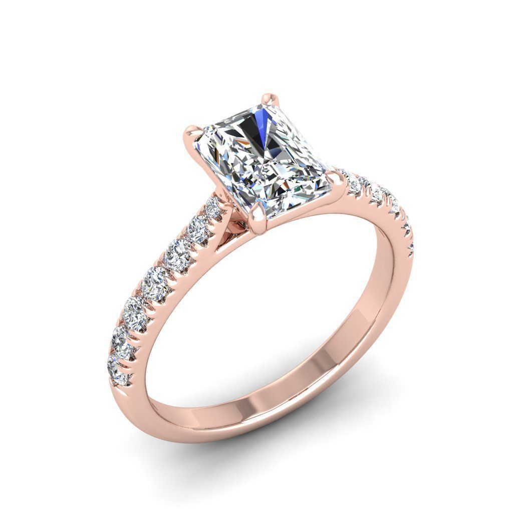 Engagement ring Emily radiant 3D print model_21