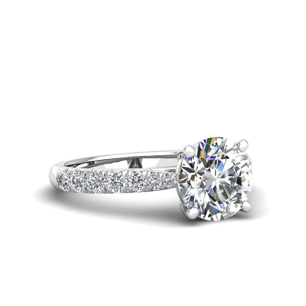 Engagement ring Emily round 3D print model_24