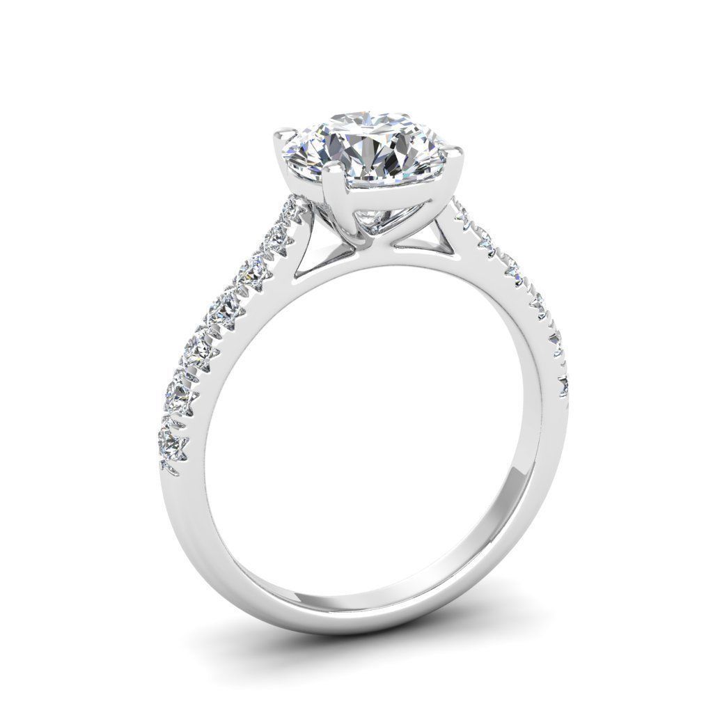 Engagement ring Emily round 3D print model_10